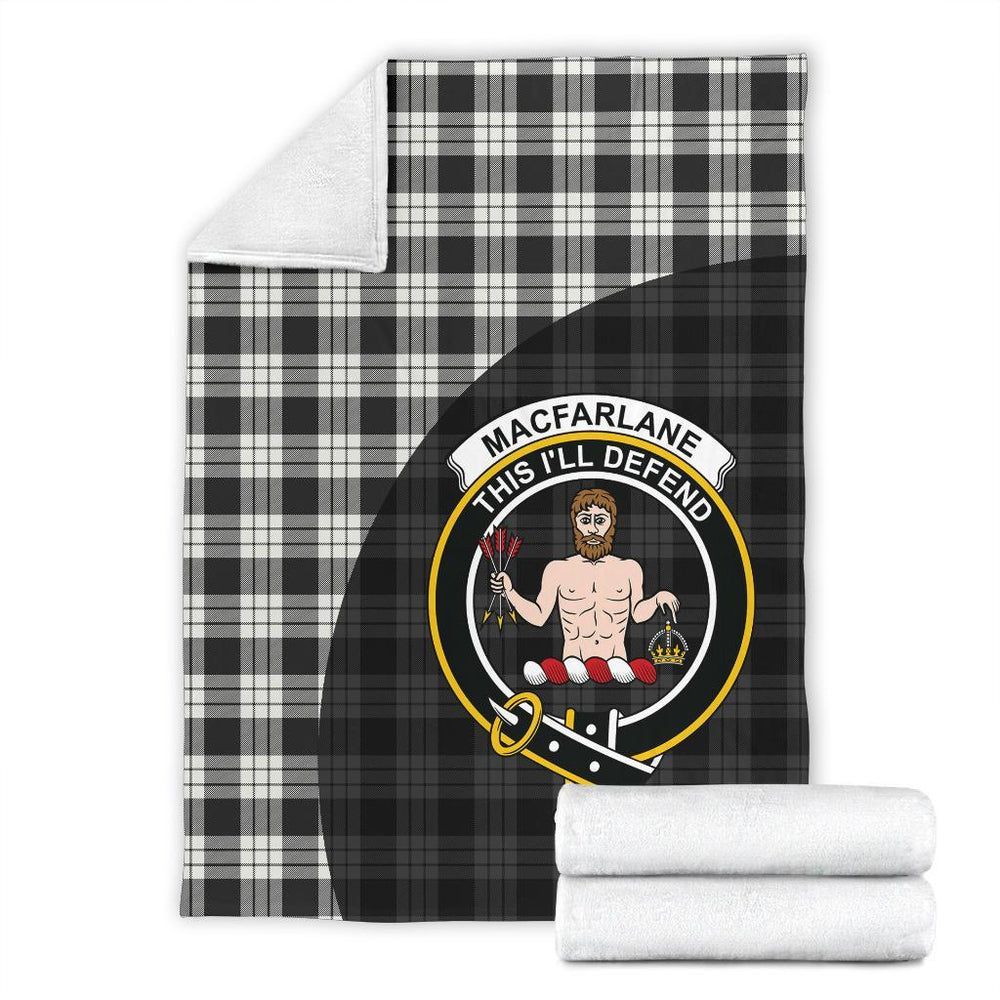 Clan MacFarlane Black  & White Ancient Tartan Crest Blanket Wave Style NY62 Clan MacFarlane Tartan Today   