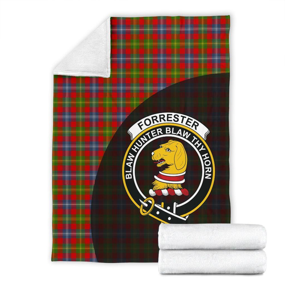 Clan Forrester Tartan Crest Blanket Wave Style VA85 Clan Forrester Tartan Today   