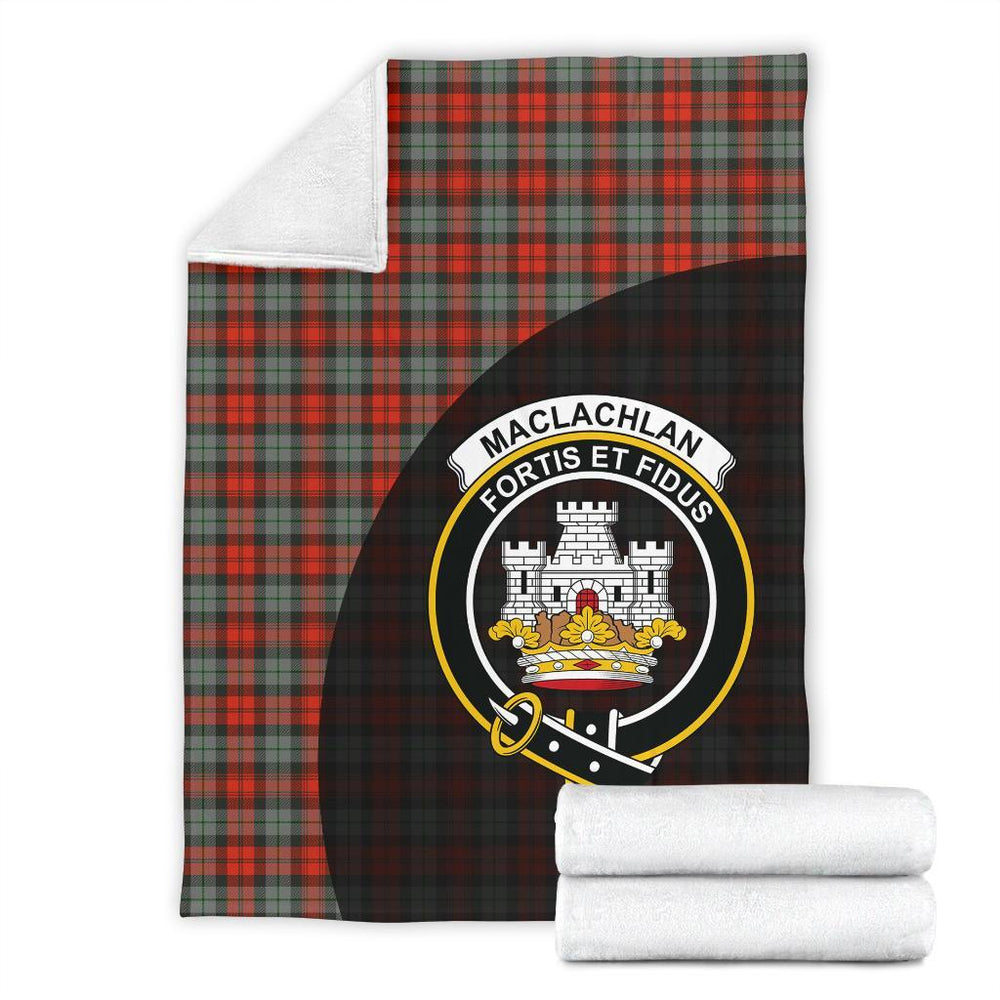 Clan MacLachlan Weathered Tartan Crest Blanket Wave Style QA26 Clan Hall Tartan Today   