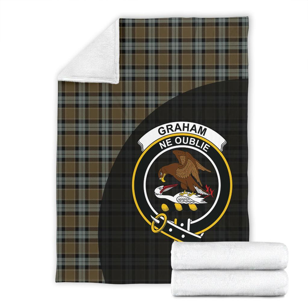 Clan Graham of Menteith Weathered Tartan Crest Blanket Wave Style YL42 Clan Graham Tartan Today   