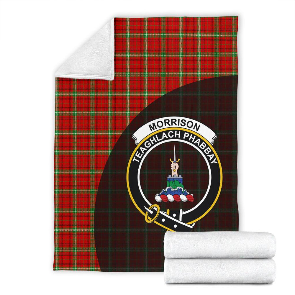 Clan Morrison Red Modern Tartan Crest Blanket Wave Style IQ16 Clan Morrison Tartan Today   