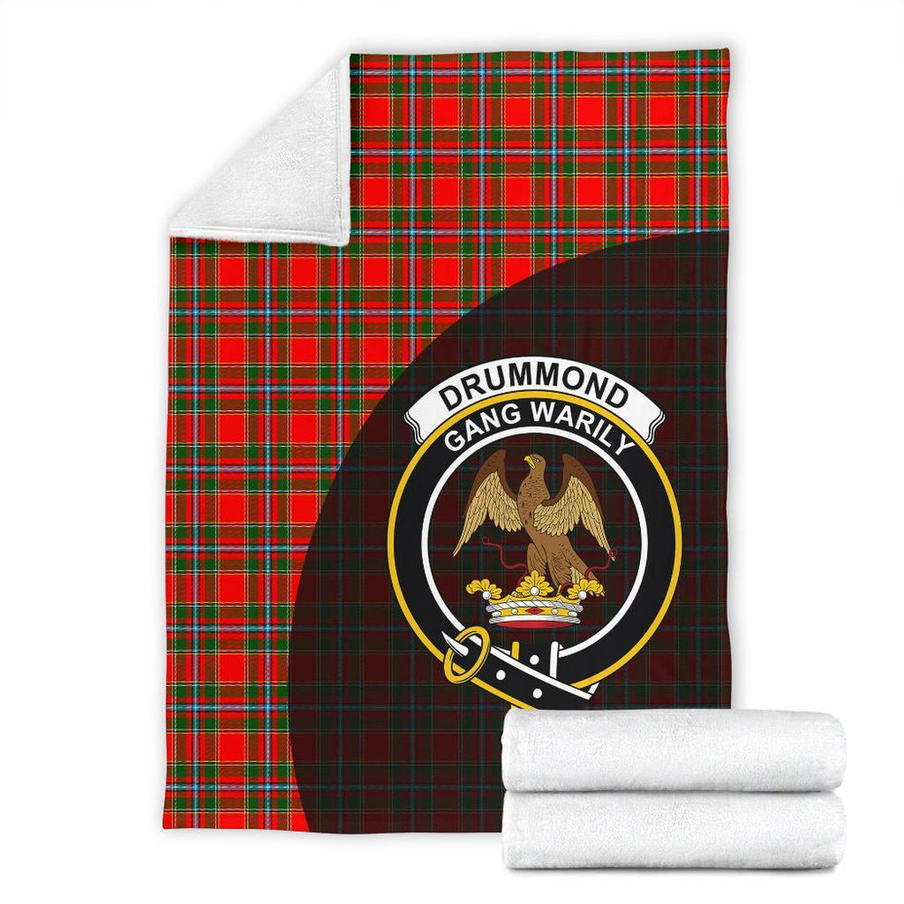 Clan Drummond of Perth Tartan Crest Blanket Wave Style AI34 Clan Drummond Tartan Today   