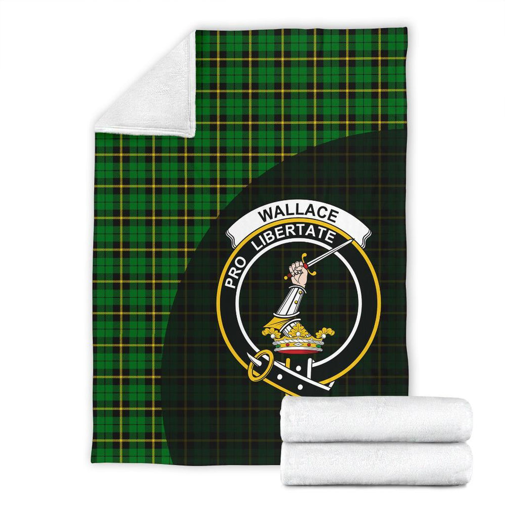 Clan Wallace Hunting Green Tartan Crest Blanket Wave Style GX33 Clan Wallace Tartan Today   