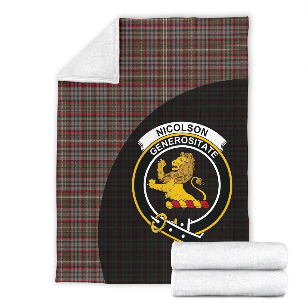 Clan Nicolson Hunting Weathered Tartan Crest Blanket Wave Style RM89 Clan Nicolson Tartan Today   
