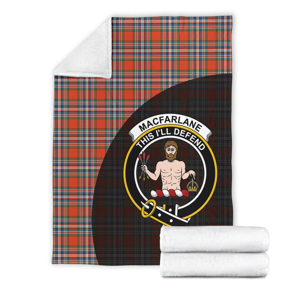 Clan MacFarlane Ancient Tartan Crest Blanket Wave Style SQ57 Clan MacFarlane Tartan Today   
