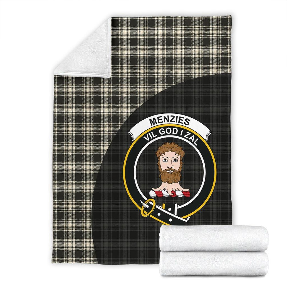 Clan Menzies Black  & White Ancient Tartan Crest Blanket Wave Style DY77 Clan Menzies Tartan Today   