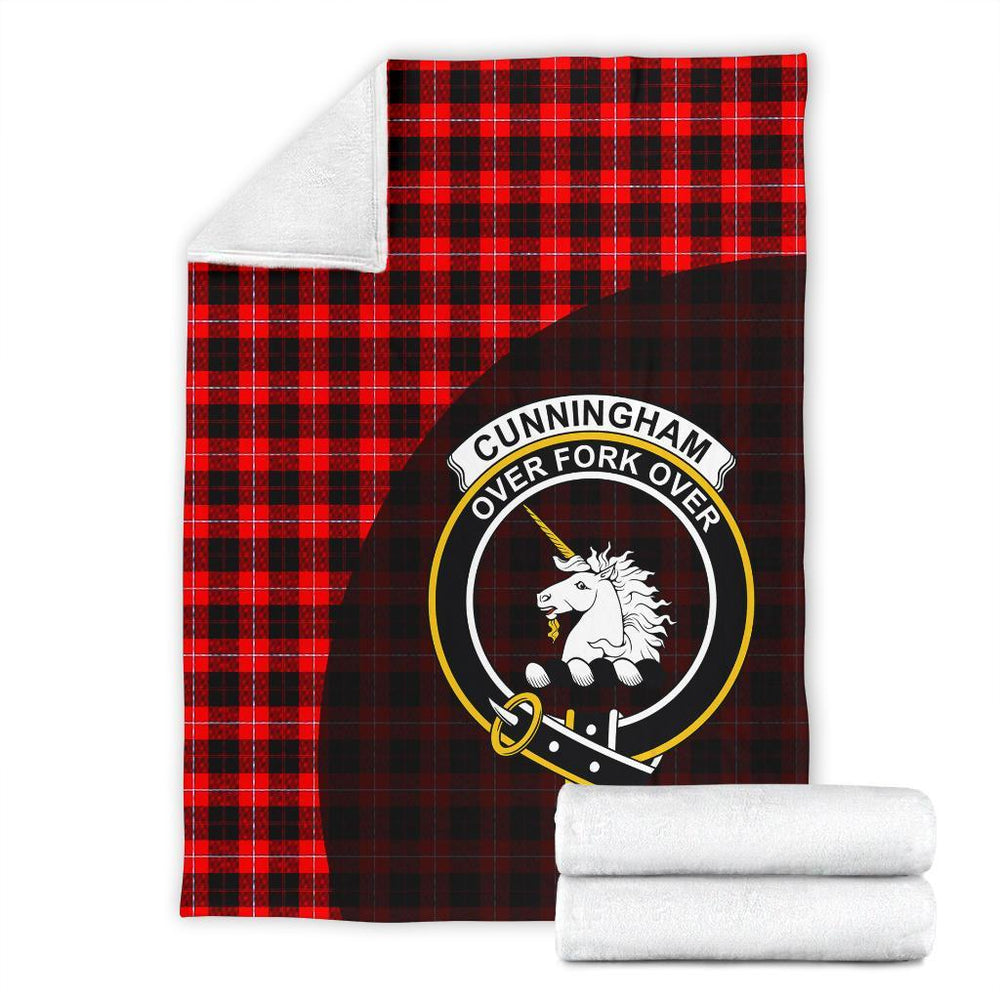 Clan Cunningham Modern Tartan Crest Blanket Wave Style BB81 Clan Cunningham Tartan Today   