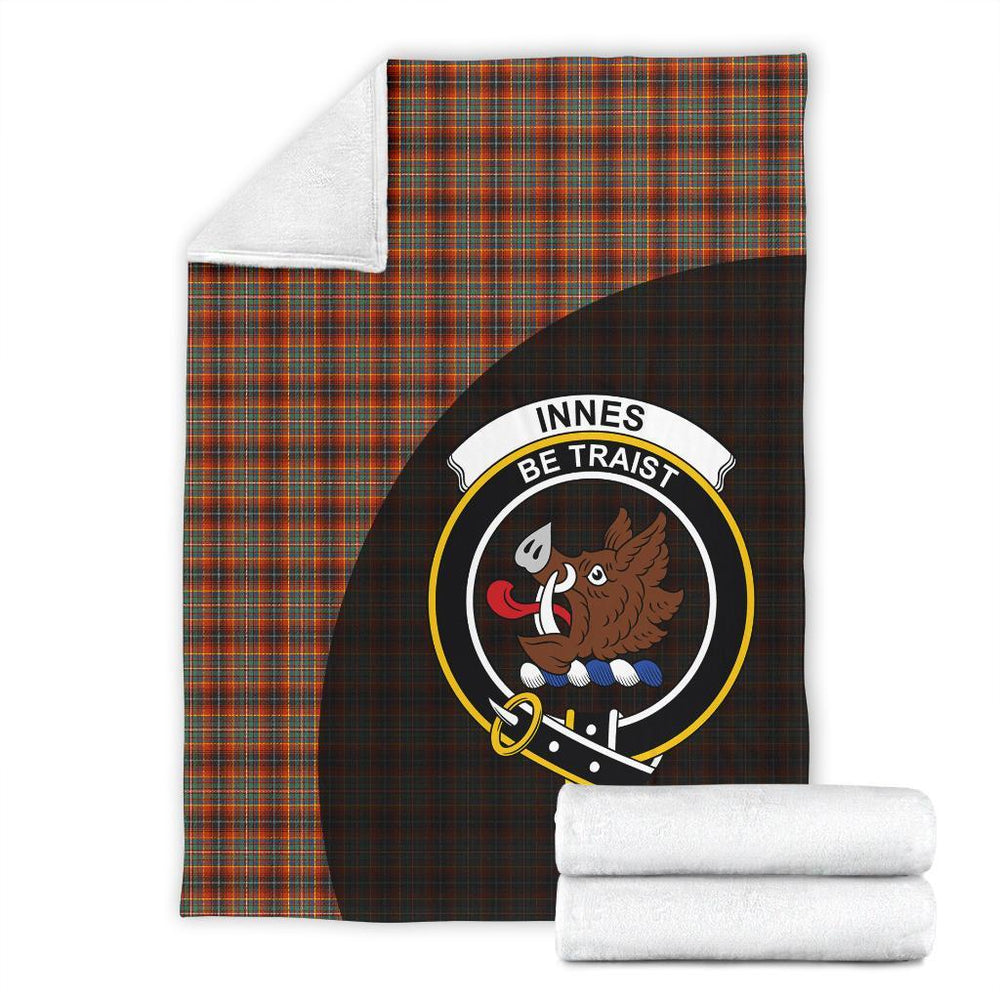 Clan Innes Ancient Tartan Crest Blanket Wave Style EV35 Clan Innes Tartan Today   