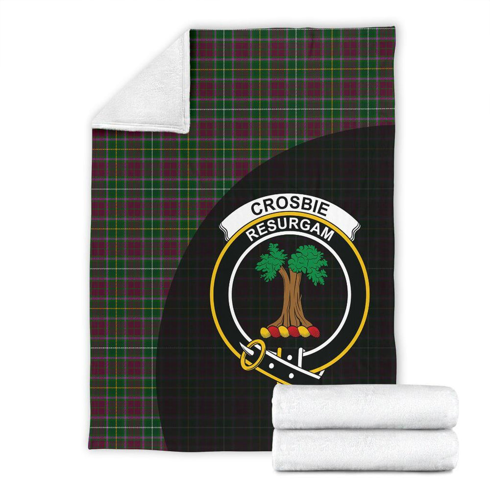 Clan Crosbie Tartan Crest Blanket Wave Style WZ80 Clan Crosbie Tartan Today   