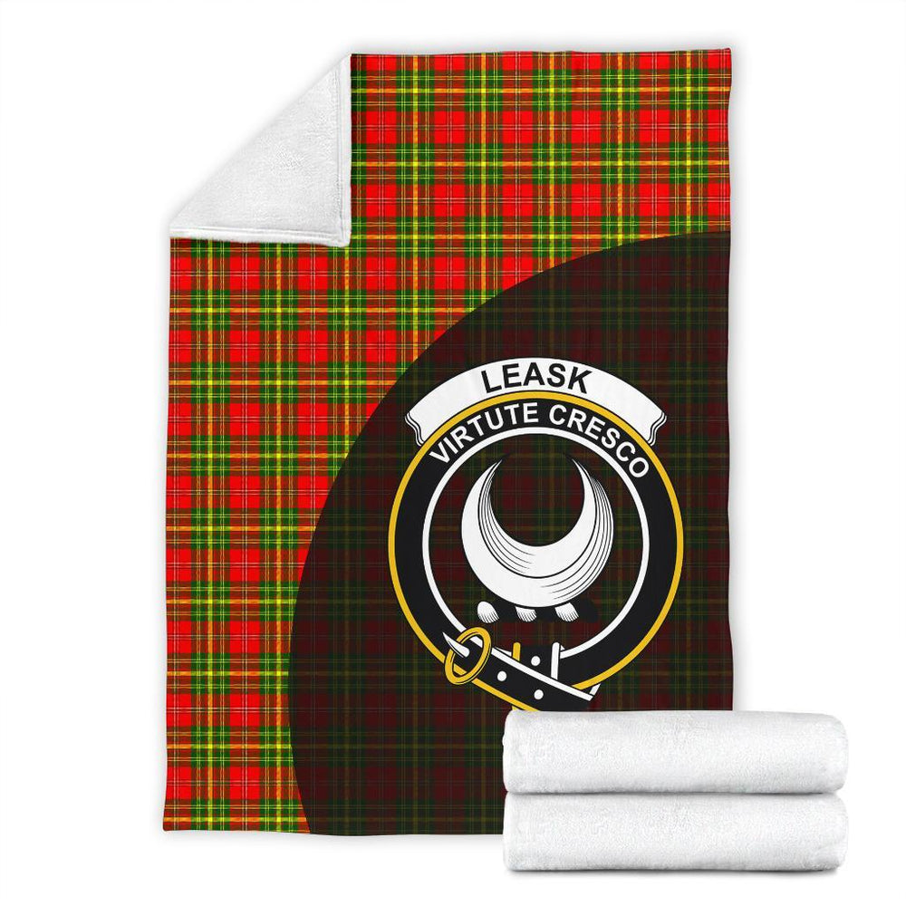 Clan Leask Tartan Crest Blanket Wave Style WZ50 Clan Leask Tartan Today   