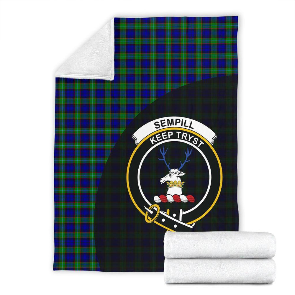 Clan Sempill Modern Tartan Crest Blanket Wave Style JH83 Clan Sempill Tartan Today   