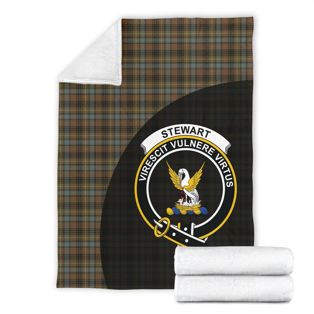 Clan Stewart Hunting Weathered Tartan Crest Blanket Wave Style PA22 Clan Stewart Tartan Today   