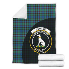 Clan Hunter Ancient Tartan Crest Blanket Wave Style RK44 Clan Hunter Tartan Today   