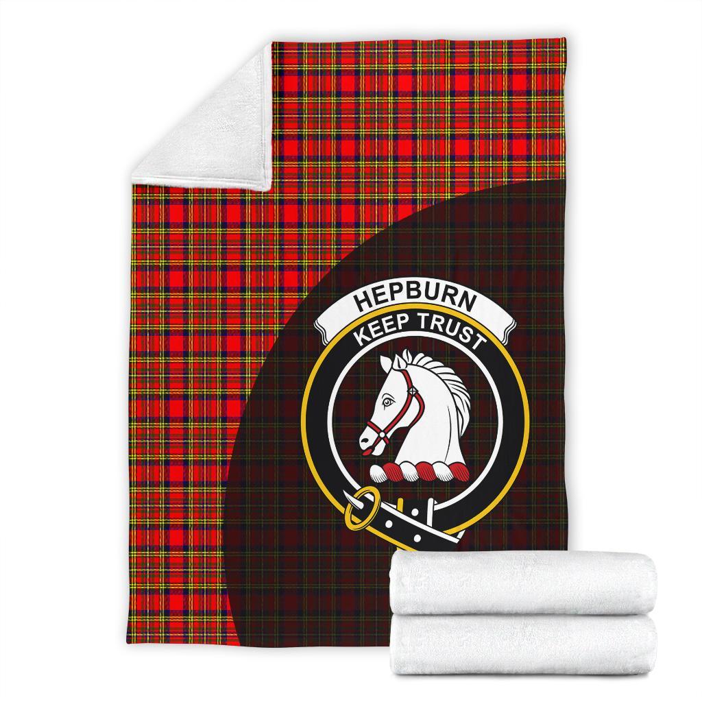 Clan Hepburn Tartan Crest Blanket Wave Style PW20 Clan Hepburn Tartan Today   