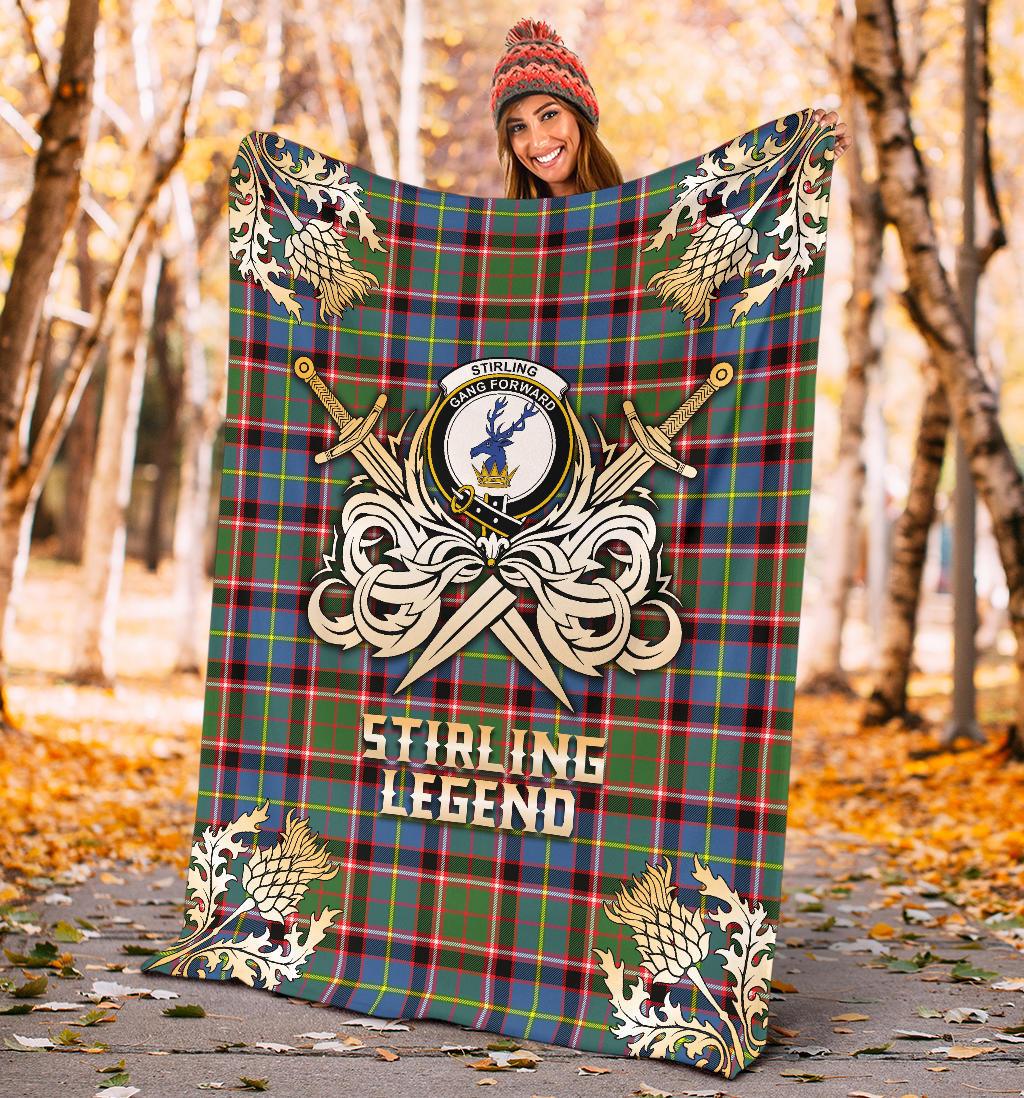 Clan Stirling Bannockburn Tartan Gold Courage Symbol Blanket  SPOC95 Clan Stirling Tartan Today   