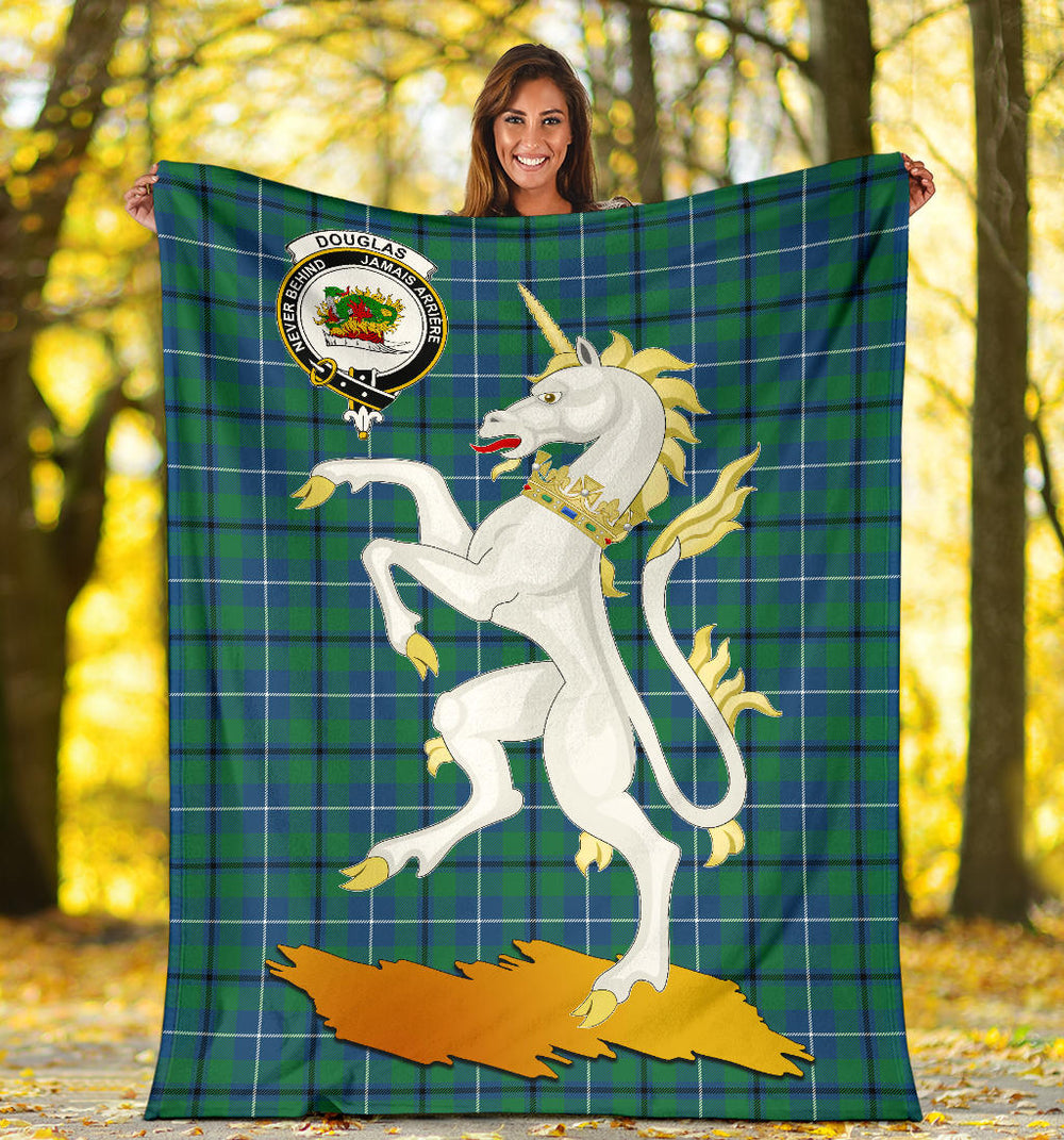 Clan Douglas Ancient Tartan Crest Blanket Unicorn Style ZR91 Clan Douglas Tartan Today   