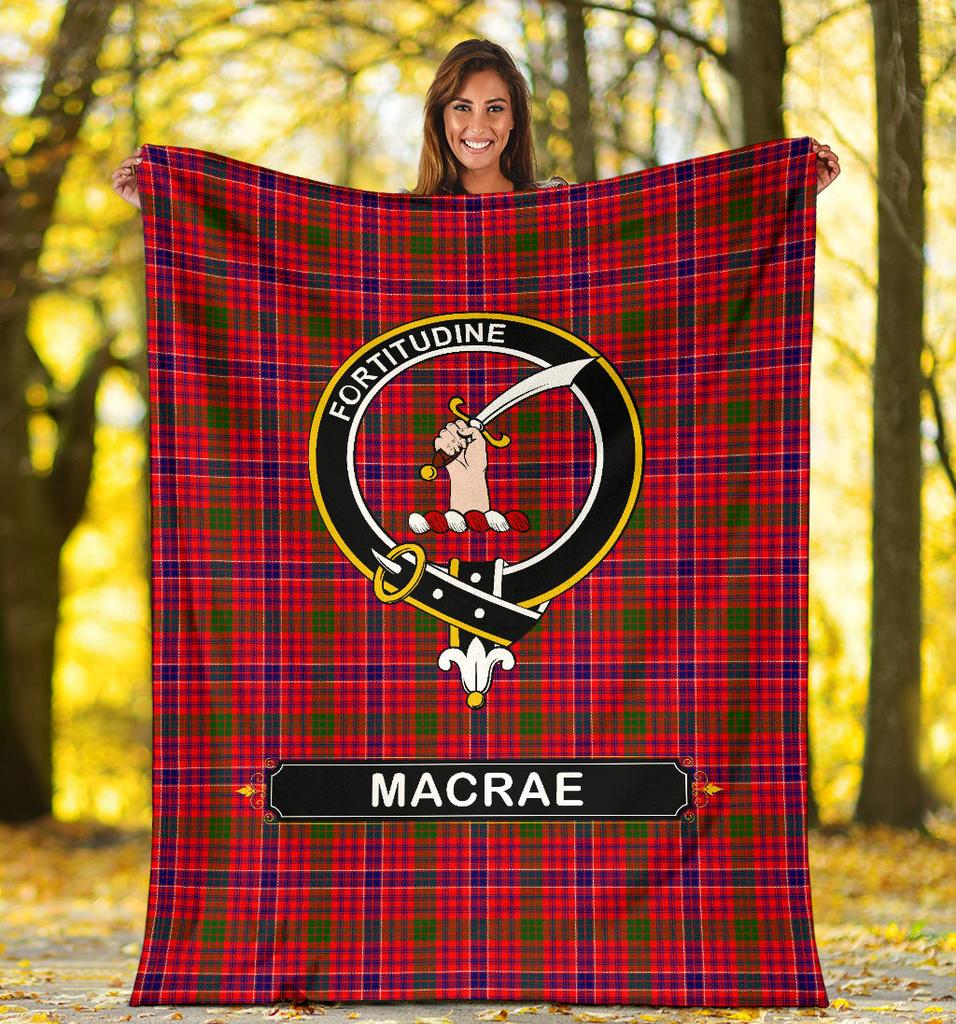 Clan MacRae Tartan Crest Blanket 3 Sizes MV75 Clan MacRae Tartan Today   