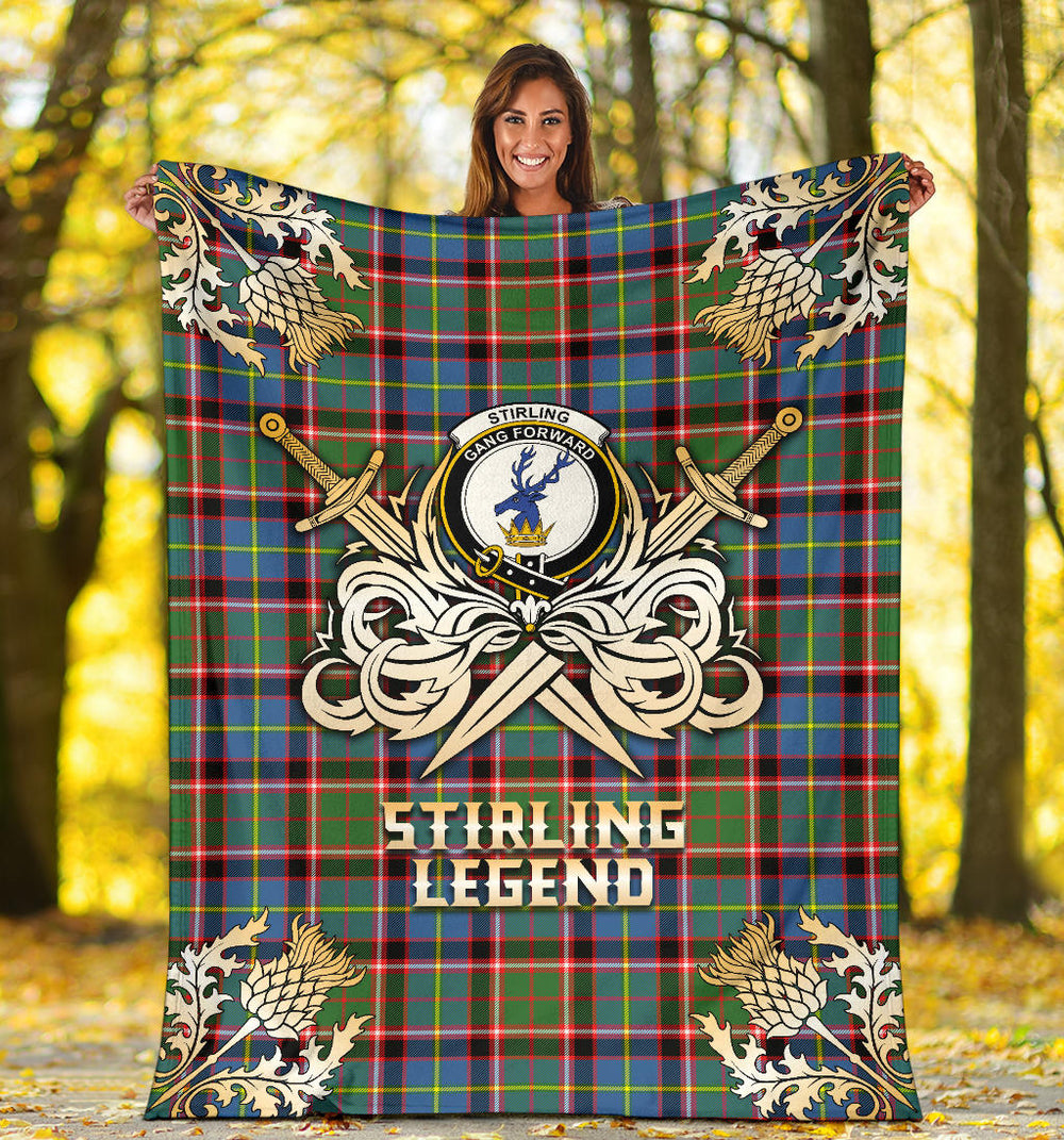 Clan Stirling Bannockburn Tartan Gold Courage Symbol Blanket  SPOC95 Clan Stirling Tartan Today   