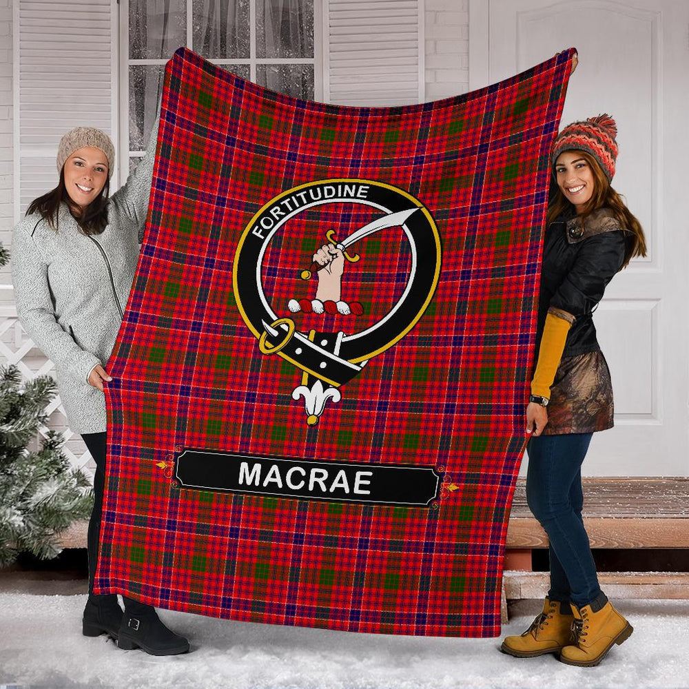 Clan MacRae Tartan Crest Blanket 3 Sizes MV75 Clan MacRae Tartan Today   