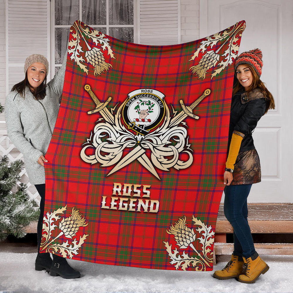 Clan Ross Modern Tartan Gold Courage Symbol Blanket  SPMR79 Clan Ross Tartan Today   
