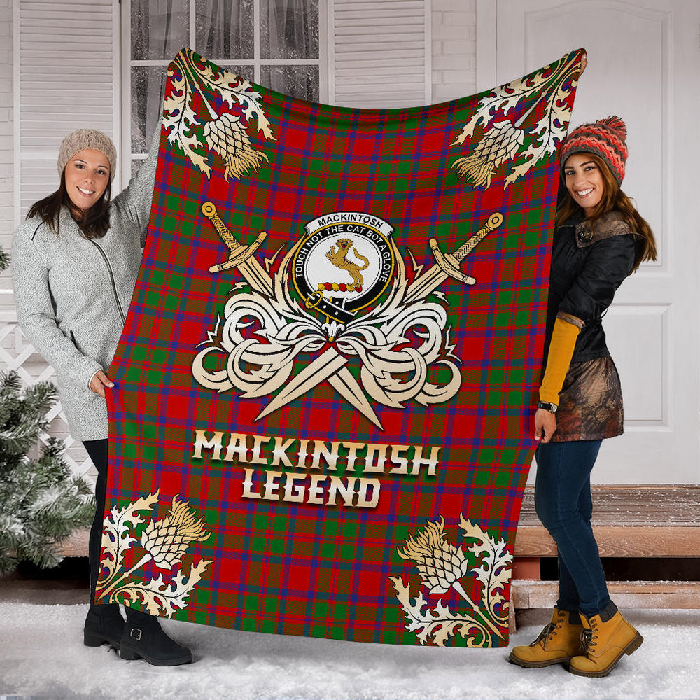 Clan MacKintosh Modern Tartan Gold Courage Symbol Blanket  SPNX71 Clan MacKintosh / MacIntosh Tartan Today   