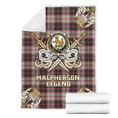 Clan MacPherson Hunting Ancient Tartan Gold Courage Symbol Blanket  SPTU97 Clan MacPherson Tartan Today   