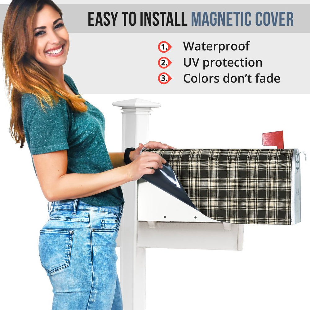 Clan Menzies Black & White Ancient Tartan Mailbox VD61 Clan Menzies Tartan Today   