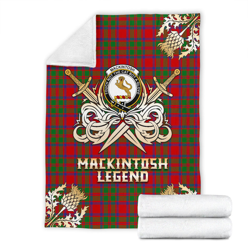 Clan MacKintosh Modern Tartan Gold Courage Symbol Blanket  SPNX71 Clan MacKintosh / MacIntosh Tartan Today   