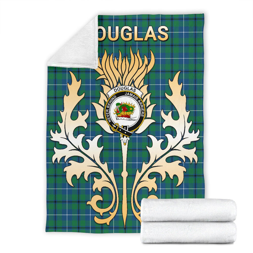 Clan Douglas Ancient Tartan Crest Blanket Gold Thistle Style XY48 Clan Douglas Tartan Today   