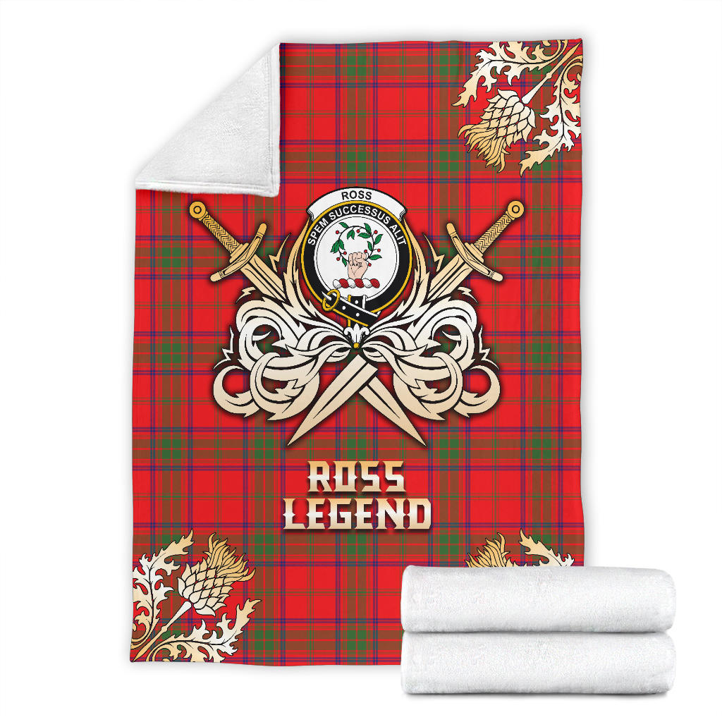 Clan Ross Modern Tartan Gold Courage Symbol Blanket  SPMR79 Clan Ross Tartan Today   