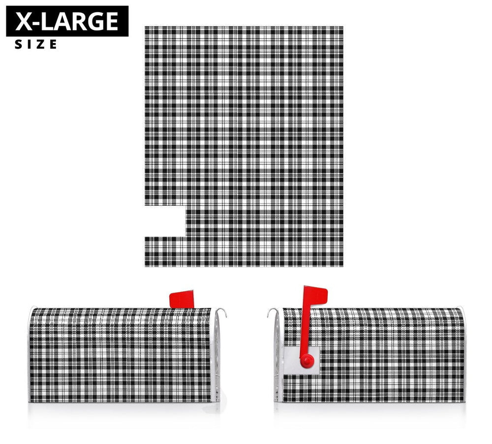 Clan Scott Black & White Modern Tartan Mailbox HW89 Clan Scott (Scott Tartan) Tartan Today   