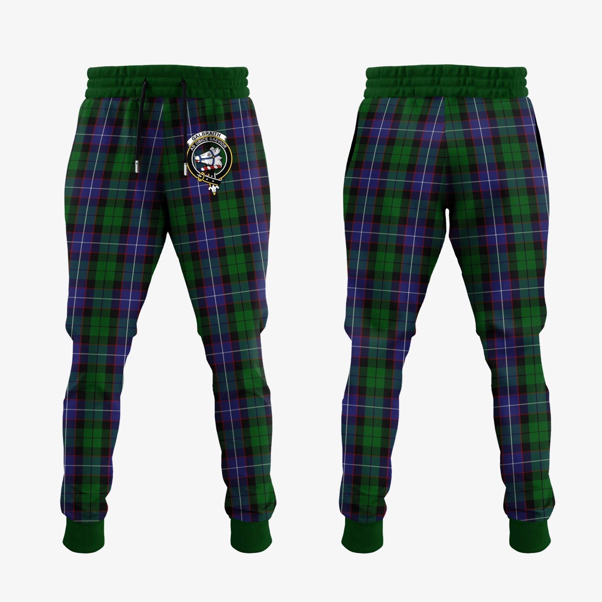 Clan Galbraith Tartan Crest Jogger Sweatpants CF27 Clan Rait Tartan Today   