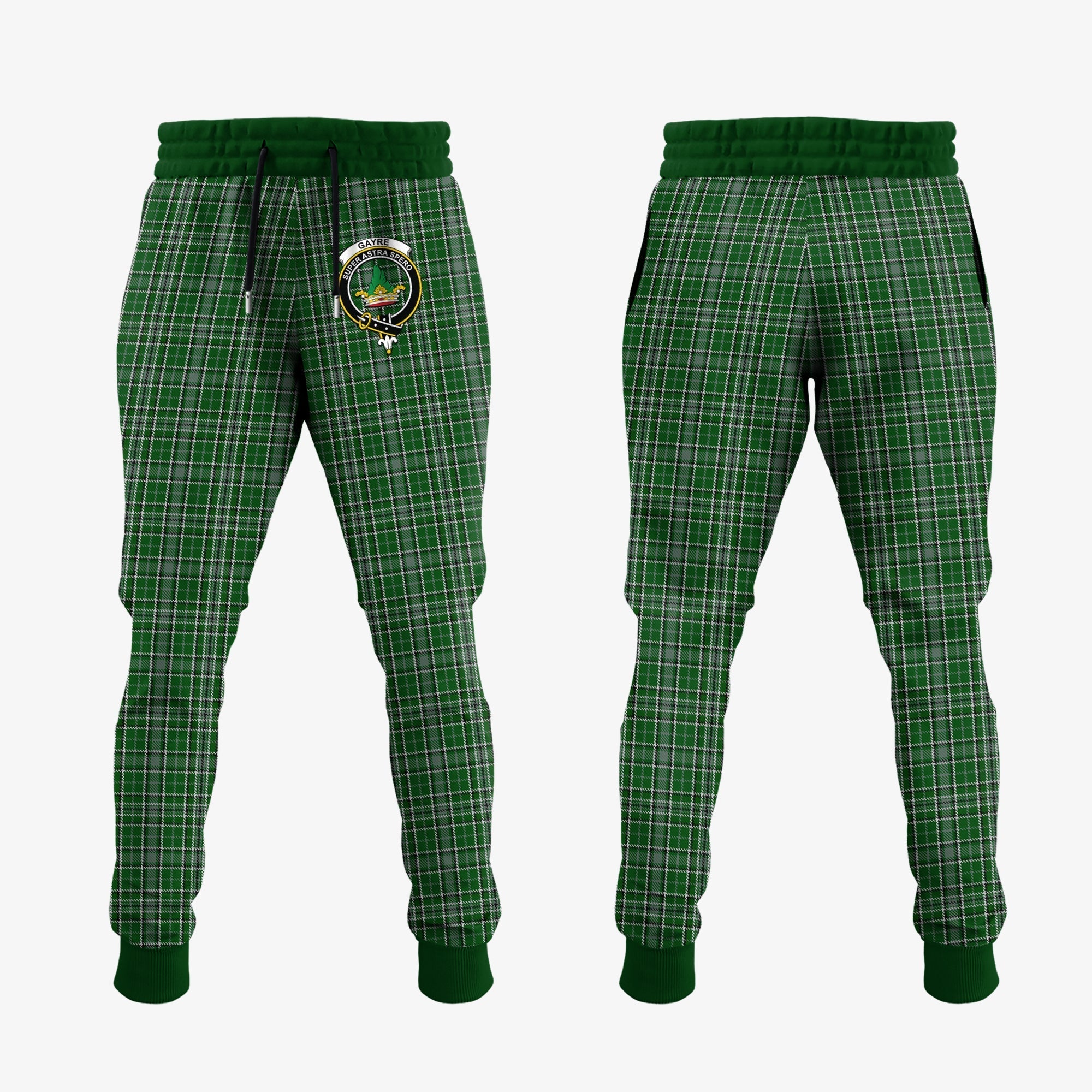 Clan Gayre Dress Tartan Crest Jogger Sweatpants KJ14 Clan Gayre Tartan Today   
