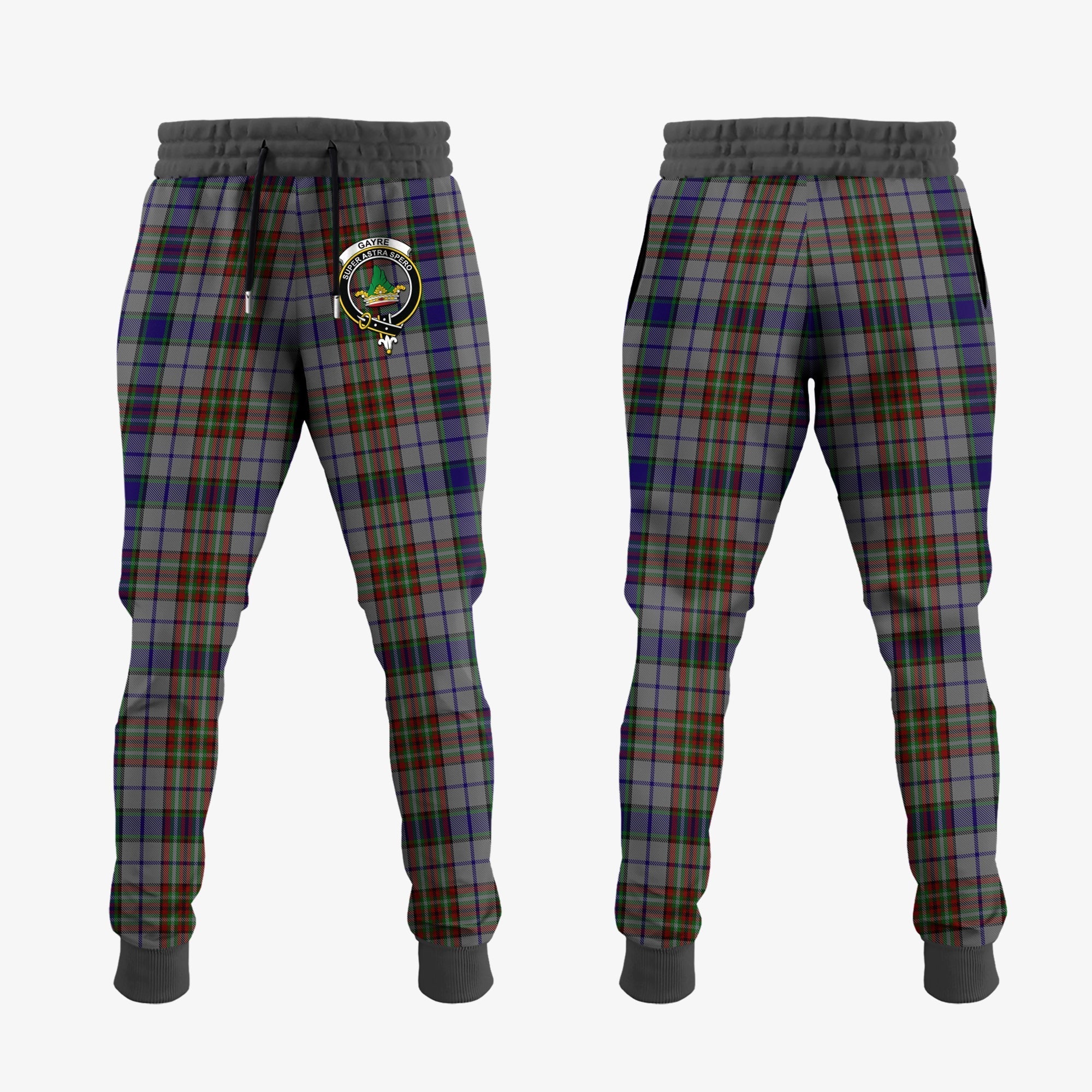 Clan Gayre Hunting Tartan Crest Jogger Sweatpants TC93 Clan Gayre Tartan Today   