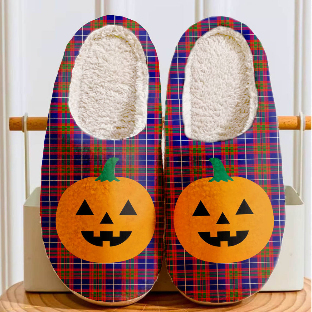 Clan Edinburgh District Tartan Halloween Pumpkin Slippers, Fluffy Spooky Slippers JW95 Edinburgh District Tartan Tartan Halloween   