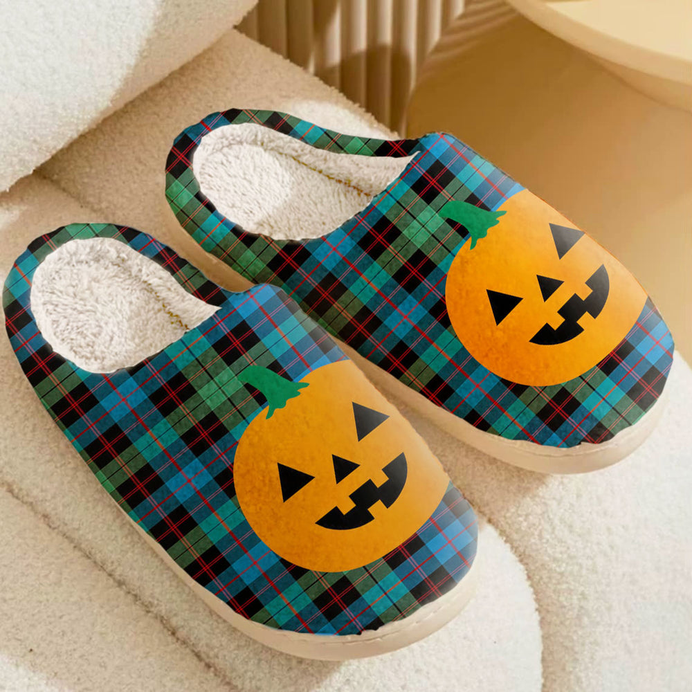 Clan Guthrie Ancient Tartan Halloween Pumpkin Slippers, Fluffy Spooky Slippers WB34 Guthrie Ancient Tartan Tartan Halloween   