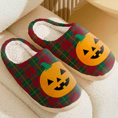 Clan McCarthy Tartan Halloween Pumpkin Slippers, Fluffy Spooky Slippers YK49 McCarthy Tartan Tartan Halloween   