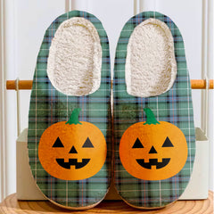 Clan MacDonald of the Isles Hunting Ancient Tartan Halloween Pumpkin Slippers, Fluffy Spooky Slippers HB57 MacDonald of the Isles Hunting Ancient Tartan Tartan Halloween   