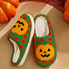 Clan Middleton Modern Tartan Halloween Pumpkin Slippers, Fluffy Spooky Slippers PN71 Middleton Modern Tartan Tartan Halloween   