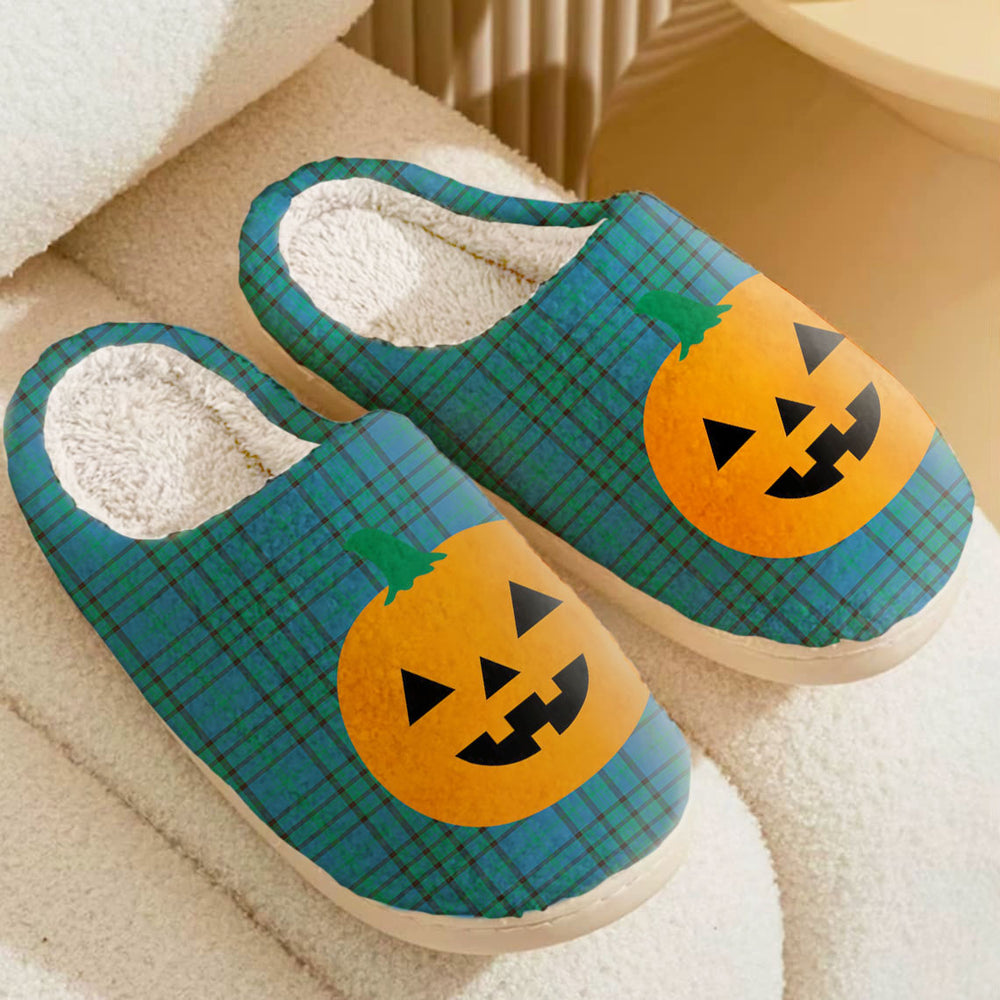 Clan Matheson Hunting Ancient Tartan Halloween Pumpkin Slippers, Fluffy Spooky Slippers UH57 Matheson Hunting Ancient Tartan Tartan Halloween   