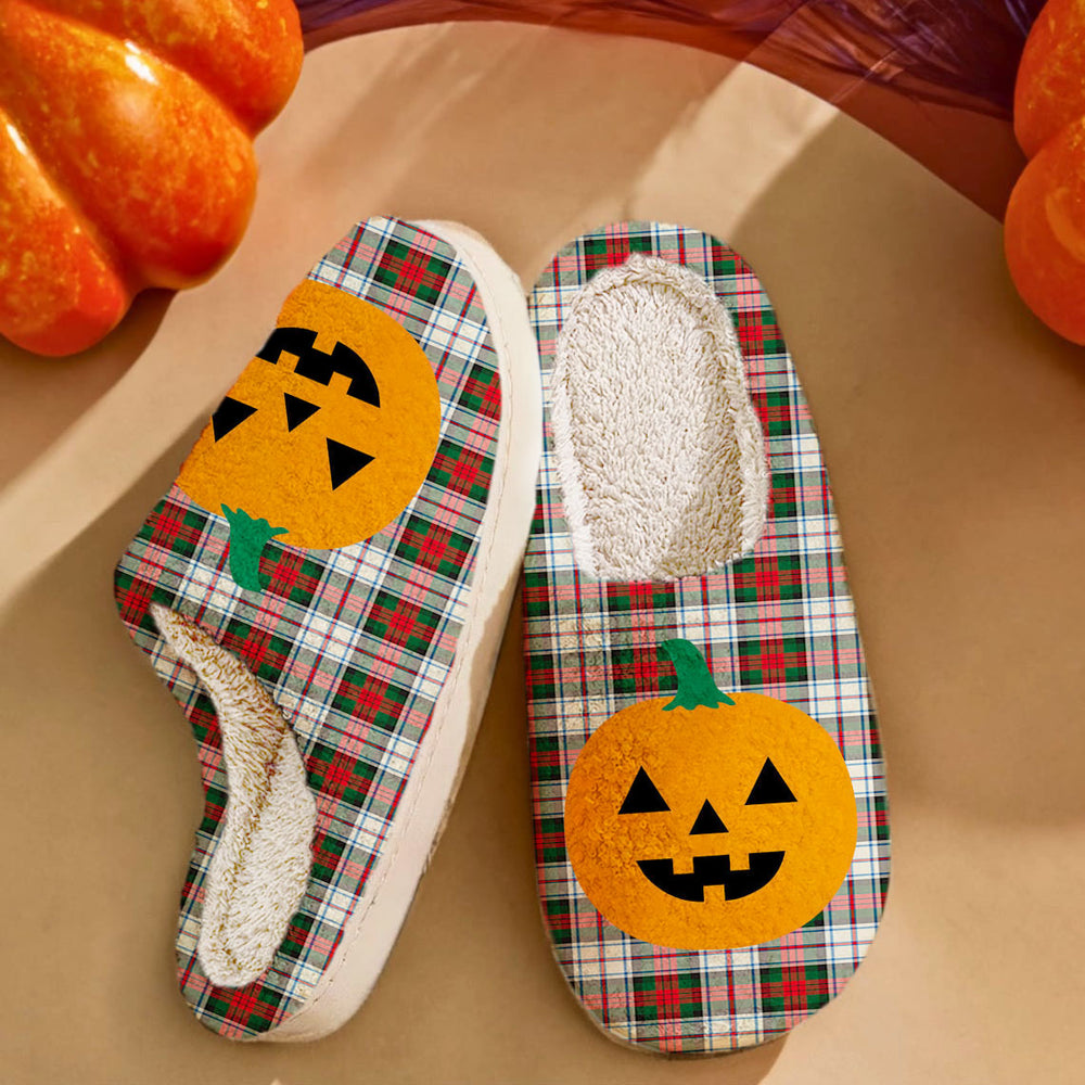 Clan MacDuff Dress Modern Tartan Halloween Pumpkin Slippers, Fluffy Spooky Slippers IB29 MacDuff Dress Modern Tartan Tartan Halloween   