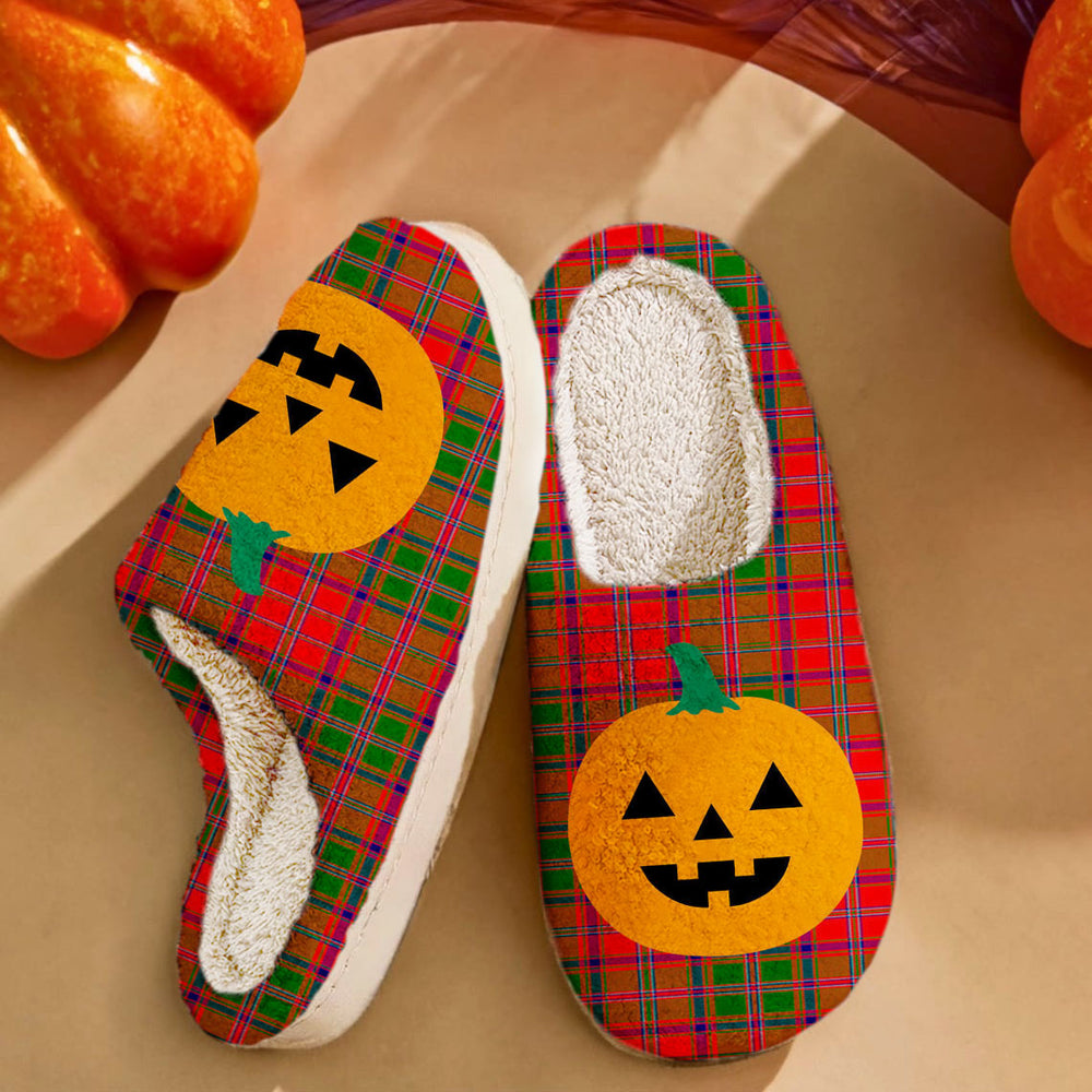 Clan Stewart of Appin Modern Tartan Halloween Pumpkin Slippers, Fluffy Spooky Slippers QL69 Stewart of Appin Modern Tartan Tartan Halloween   