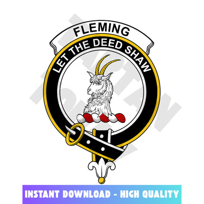 Clan Fleming Tartan Crest, Badges, Heraldry, Clans, Family Scotland PNG, Digital ClipArt High Quality