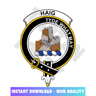 Clan Haig Tartan Crest, Badges, Heraldry, Clans, Family Scotland PNG, Digital ClipArt High Quality UC39