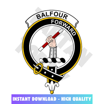 Clan Balfour Tartan Crest, Badges, Heraldry, Clans, Family Scotland PNG, Digital ClipArt High Quality