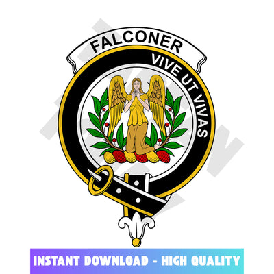 Clan Falconer Tartan Crest, Badges, Heraldry, Clans, Family Scotland PNG, Digital ClipArt High Quality