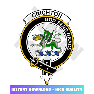 Clan Crichton Tartan Crest, Badges, Heraldry, Clans, Family Scotland PNG, Digital ClipArt High Quality
