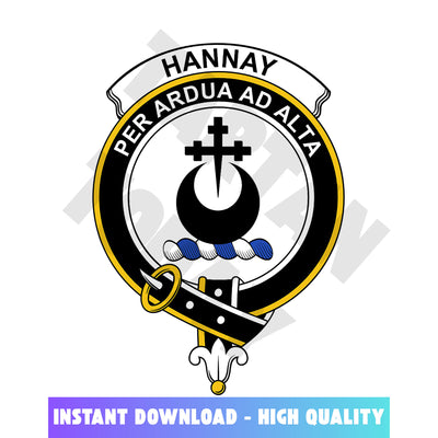 Clan Hannay Tartan Crest, Badges, Heraldry, Clans, Family Scotland PNG, Digital ClipArt High Quality LI95