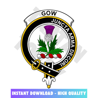 Clan Gow (of Skeoch) Tartan Crest, Badges, Heraldry, Clans, Family Scotland PNG, Digital ClipArt High Quality LC15