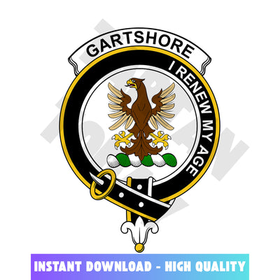Clan Gartshore Tartan Crest, Badges, Heraldry, Clans, Family Scotland PNG, Digital ClipArt High Quality